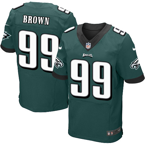 Men's Elite Jerome Brown Nike Jersey Midnight Green Home - #99 NFL Philadelphia Eagles